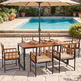 Tangkula 7 Pieces Patio Dining Set for 6 with Umbrella Hole