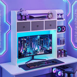 Tangkula Desktop Bookshelf with LED Lights