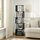 Tangkula 5-Tier S-Shaped Bookshelf