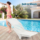 Tangkula in-Pool Lounge Chair, HDPE Chaise Lounger with Wheels