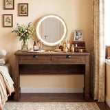 Tangkula 48” Computer Desk with 2 Drawers, Farmhouse Executive Desk