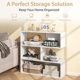 Tangkula 6 Cubes Bookcase 2-Piece Separable Floor Standing Open Horizontal Bookshelf