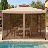 Tangkula 10x10 Ft Outdoor Gazebo with Zippered Mesh Netting