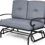 Tangkula Outdoor Swing Glider Chair , Patio Glider Bench for 2 Persons, Outdoor Rocking Loveseat with Steel Frame