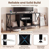 Tangkula Industrial TV Stand &LED Lights for 65" TV