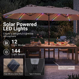 Tangkula 15.5 FT Patio Umbrella with Solar Lights