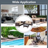 Tangkula 3 Pieces Outdoor Wicker Conversation Set for Lawn