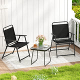 Tangkula 3 Piece Patio Folding Dining Set