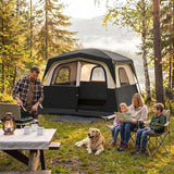 Tangkula 10FT x 9FT 6-Person Camping Tent, Easy Setup Family Cabin Tent with Top Rainfly