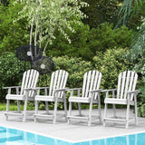 Tangkula Outdoor Bar Stool, HDPE Tall Adirondack Chair with Armrest & Footrest