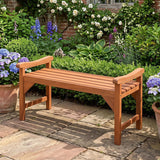 Tangkula Outdoor Backless Wood Bench with Support Handles