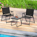 Tangkula 3 Piece Patio Folding Dining Set