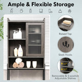 Tangkula Over The Toilet Storage Cabinet, Bathroom Space Saver Organizer Above Toilet with Double Doors & Metal Frame