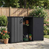 Tangkula 175 Gallon All-Weather Outdoor Storage Box with Lockable Door & Removable Shelf