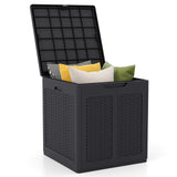 Tangkula 39 Gallon Outdoor Storage Box with Lockable Lid for Indoor & Outdoor Use