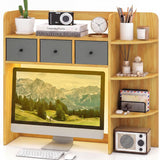 Tangkula Desktop Bookshelf with LED Lights