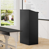 Tangkula Floor Standing Podium, Wooden Speaking Lectern with Adjustable Shelf