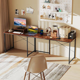 L-Shaped Computer Desk with Power Outlets