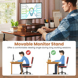 L-Shaped Computer Desk with Power Outlets