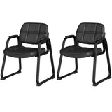 Tangkula Waiting Room Guest Chair, Home Office PU Leather Guest Chairs