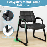 Tangkula Waiting Room Guest Chair, Home Office PU Leather Guest Chairs