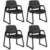 Tangkula Waiting Room Guest Chair, Home Office PU Leather Guest Chairs