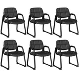 Tangkula Waiting Room Guest Chair, Home Office PU Leather Guest Chairs