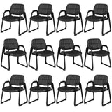 Tangkula Waiting Room Guest Chair, Home Office PU Leather Guest Chairs