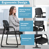 Tangkula Waiting Room Guest Chair, Home Office PU Leather Guest Chairs