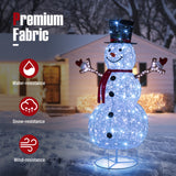 Tangkula 6 FT Pre-Lit Christmas Snowman w/Built-in Lights, Xmas Snowman w/Black Hat