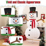 Tangkula 6 FT Pre-Lit Christmas Snowman w/Built-in Lights, Xmas Snowman w/Black Hat