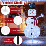 Tangkula 6 FT Pre-Lit Christmas Snowman w/Built-in Lights, Xmas Snowman w/Black Hat