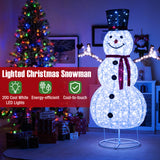 Tangkula 6 FT Pre-Lit Christmas Snowman w/Built-in Lights, Xmas Snowman w/Black Hat