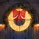 Tangkula 48 Inch Lighted Christmas Mesh Wreath