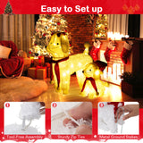 Tangkula 2-Piece Christmas Lighted Dogs, 3D Xmas Light-up Cute Poodle with 60 LED Lights, Red Scarves