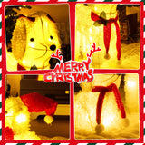Tangkula 2-Piece Christmas Lighted Dogs, 3D Xmas Light-up Cute Poodle with 60 LED Lights, Red Scarves