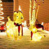 Tangkula 2-Piece Christmas Lighted Dogs, 3D Xmas Light-up Cute Poodle with 60 LED Lights, Red Scarves