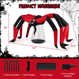 5 FT Halloween Inflatable Spider, Blow Up Yard Scary Spider with Red Tunnel Light Eyes