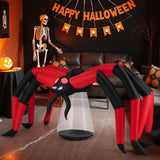 5 FT Halloween Inflatable Spider, Blow Up Yard Scary Spider with Red Tunnel Light Eyes