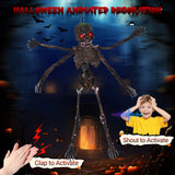 Animated Halloween Decoration, 6Ft Sound-Activated Moving Skeleton