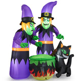 Tangkula 6 Ft Inflatable Halloween Witches, Blow up 2 Scary Witch Decoration