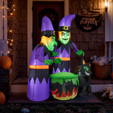 Tangkula 6 Ft Inflatable Halloween Witches, Blow up 2 Scary Witch Decoration