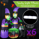 Tangkula 6 Ft Inflatable Halloween Witches, Blow up 2 Scary Witch Decoration