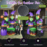 Tangkula 6 Ft Inflatable Halloween Witches, Blow up 2 Scary Witch Decoration