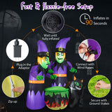 Tangkula 6 Ft Inflatable Halloween Witches, Blow up 2 Scary Witch Decoration