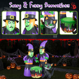 Tangkula 6 Ft Inflatable Halloween Witches, Blow up 2 Scary Witch Decoration