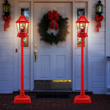 5.3 Ft Musical Christmas Street Lamp, 2-in-1 Lamp Post & Tabletop Lantern