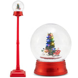 Tangkula 5.3 Ft 2-in-1 Musical Christmas Street Lamp with Falling Snow