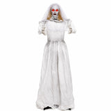 5.7 ft Animated Halloween Ghost Bride Decoration w/ Turning Head
