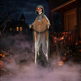 5.7 ft/175 cm Outdoor Life-Size Halloween Decoration with Chain